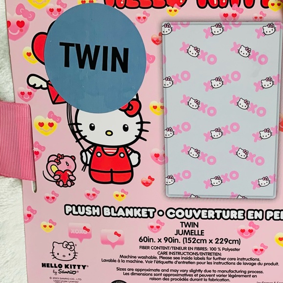 Hello Kitty Other - Hello kitty twin xoxo valentines blanket